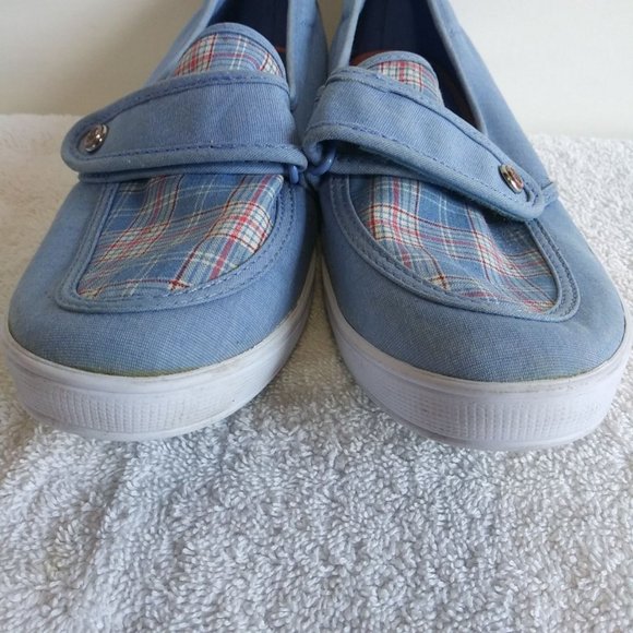 Grasshopper Light Blue Denim Plaid Boat Shoe - Picture 6 of 11
